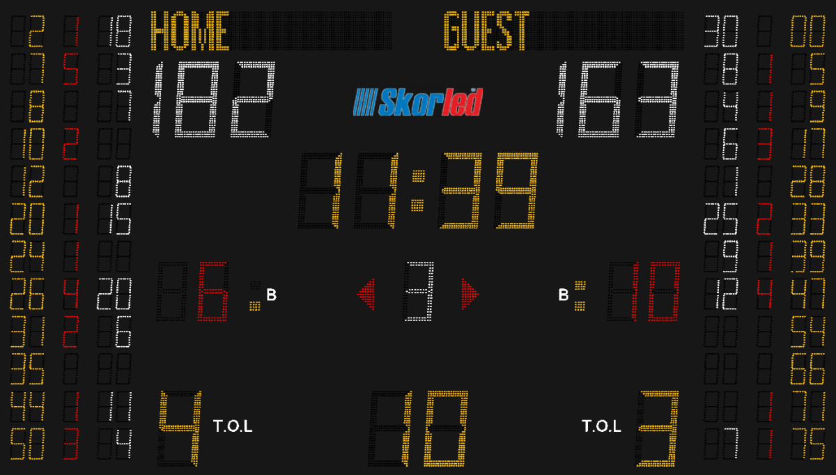 SBS 3000TN — SBS 3000TN NBA TİPİ PROFESYONEL SKORBORD